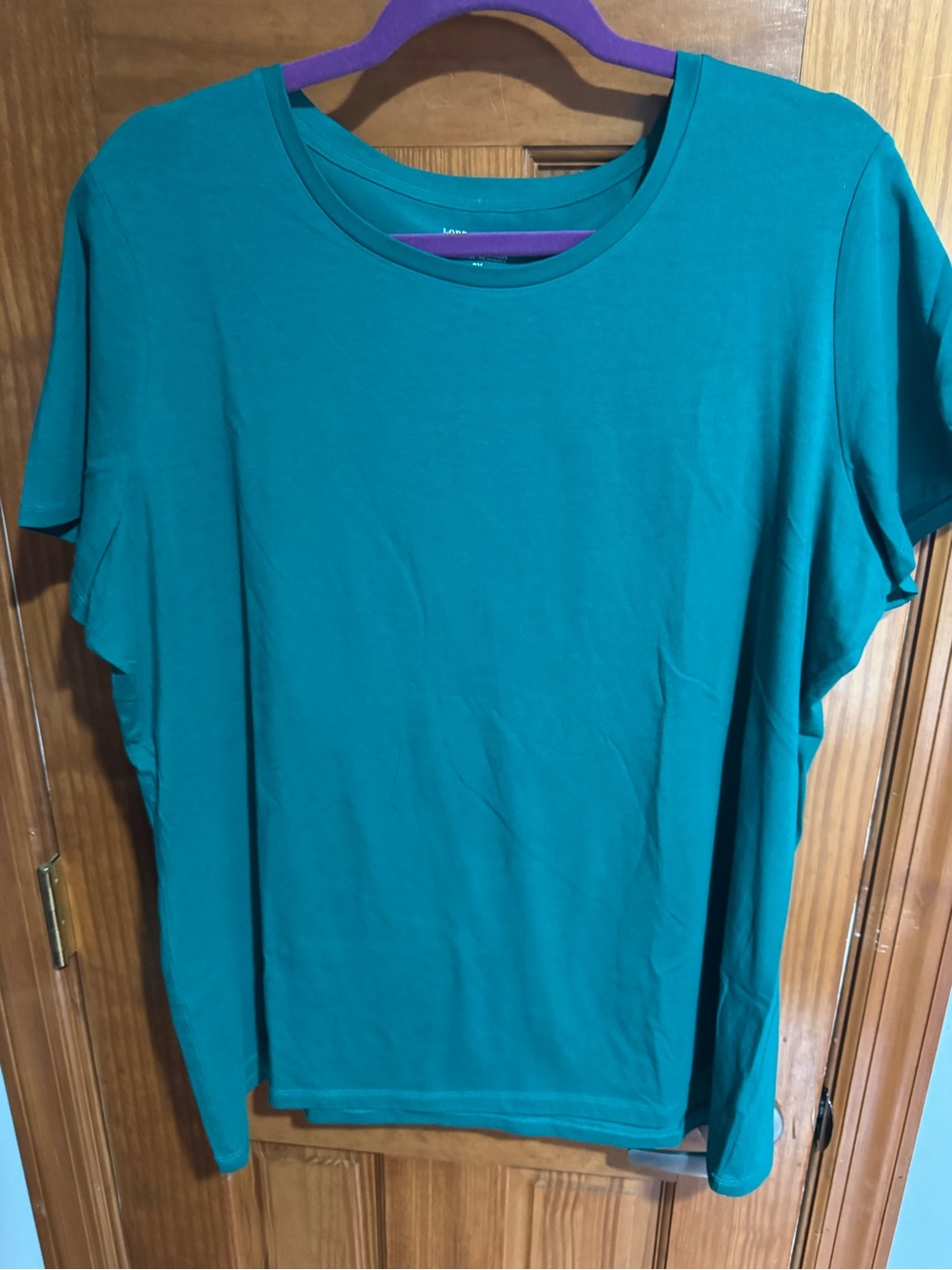 Lord & Taylor Teal Short Sleeve Crewneck Top
